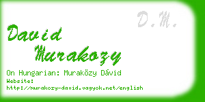 david murakozy business card