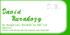 david murakozy business card